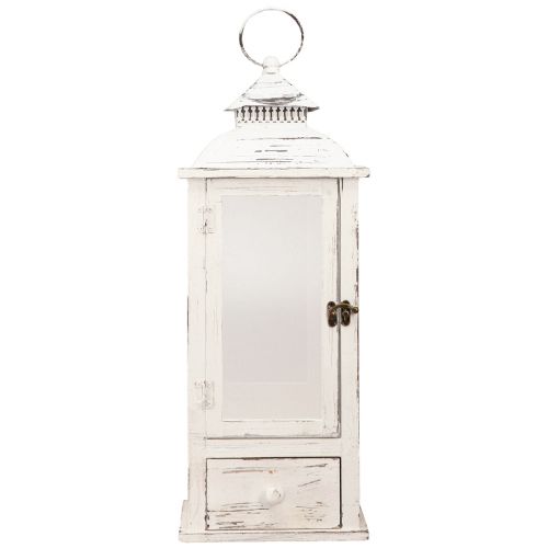 Product Decorative lantern vintage with drawer white 20×20cm H51cm