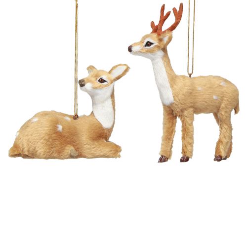 Floristik24 Decoration deer Christmas for hanging H11,5cm / 7,5cm 2pcs