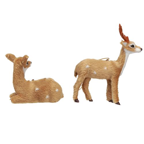 Product Decoration deer Christmas for hanging H11,5cm / 7,5cm 2pcs