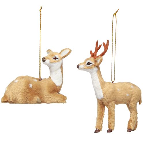 Product Decoration deer Christmas for hanging H11,5cm / 7,5cm 2pcs