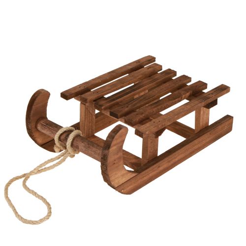 Product Decorative sleigh brown winter decoration made of wood 30x18x12cm