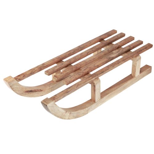 Decorative sleigh wood natural table decoration winter mango wood 60×23×15cm