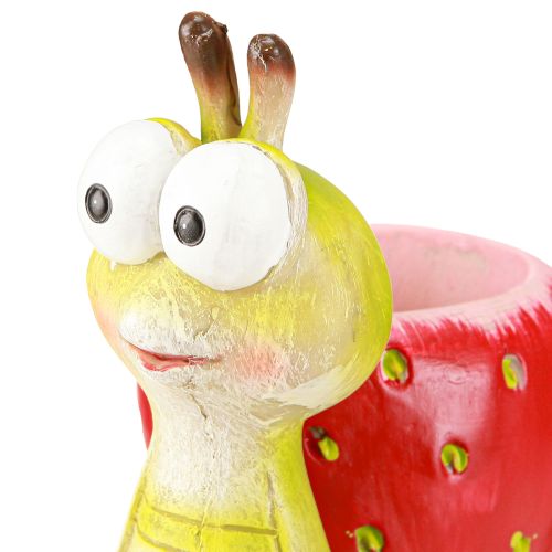 Product Decorative snail flowerpot strawberry ceramic green red 15.5cm
