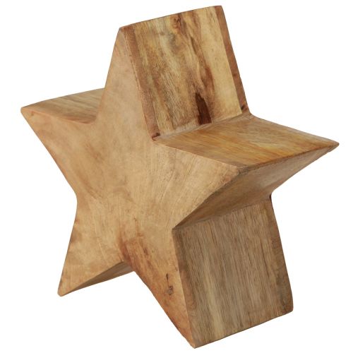 Product Decorative star wooden star red natural decoration made of mango wood Ø20cm