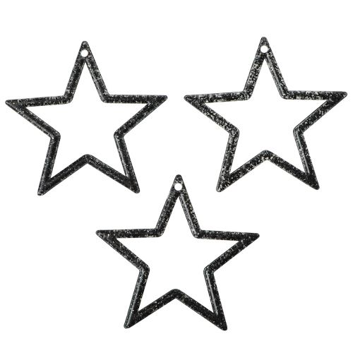 Decoration Star Black Glitter Table Decoration Christmas 4.5cm 120 pcs