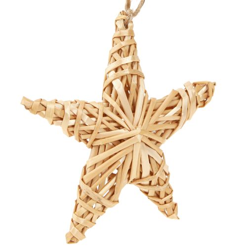 Product Decorative Stars 11cm Christmas Tree Ornaments Made of Natural Rattan, Set of 6