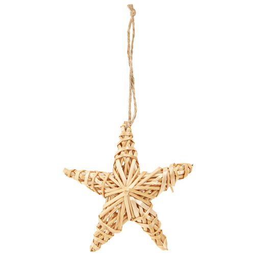 Product Decorative Stars 11cm Christmas Tree Ornaments Made of Natural Rattan, Set of 6