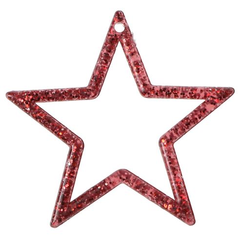 Product Decoration Stars Red Glitter Small Christmas Stars 4.5cm 120 pcs