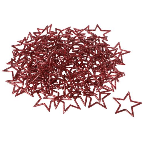 Product Decoration Stars Red Glitter Small Christmas Stars 4.5cm 120 pcs