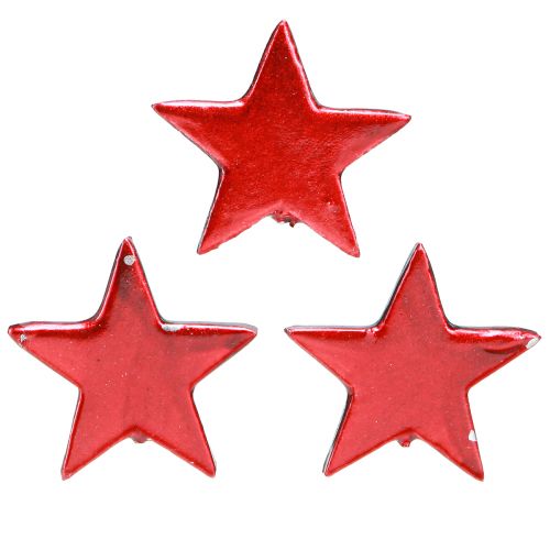 Floristik24 Decorative Stars Red Metallic Scatter Decoration – 2nd Choice – Ø5cm 36 pcs