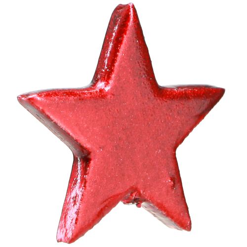 Product Decorative Stars Red Metallic Scatter Decoration – 2nd Choice – Ø5cm 36 pcs