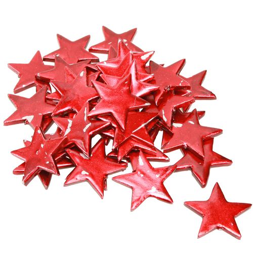 Product Decorative Stars Red Metallic Scatter Decoration – 2nd Choice – Ø5cm 36 pcs