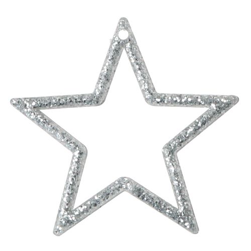 Product Decorative Stars Silver Glitter Christmas Stars 4.5cm 120 pcs