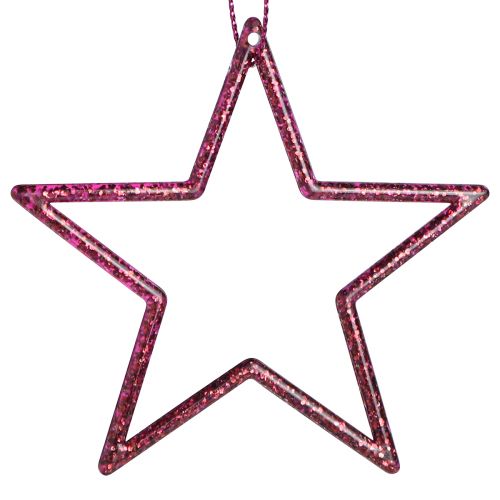 Product Decorative Stars Christmas Stars for Hanging Berry Glitter 7.5cm 40 pcs