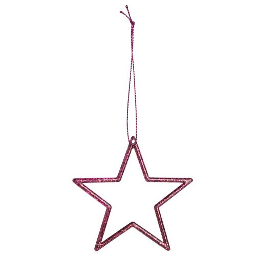 Product Decorative Stars Christmas Stars for Hanging Berry Glitter 7.5cm 40 pcs