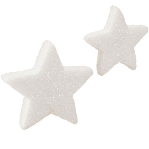 Floristik24 Decoration Stars White Glitter Scatter Decoration Christmas 4/5cm 36 pcs