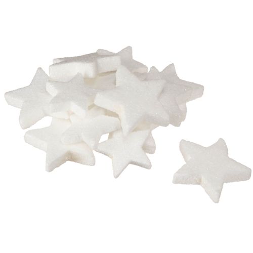 Product Decoration Stars White Glitter Scatter Decoration Christmas 4/5cm 36 pcs