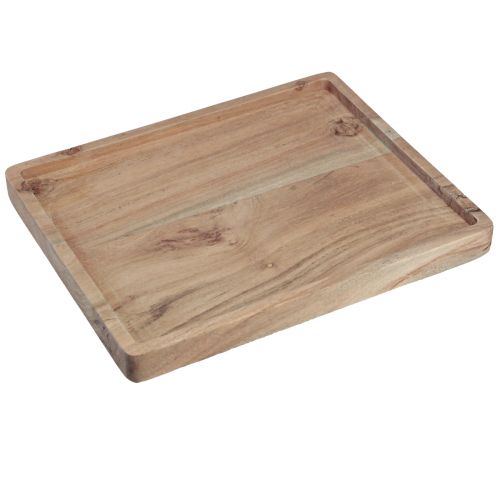 Decorative tray acacia wood wooden tray rectangular natural 30×25cm