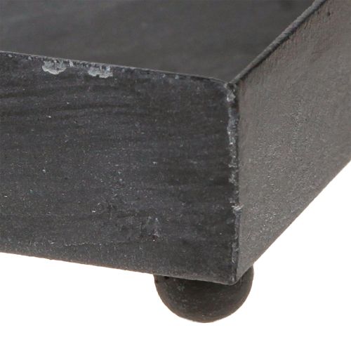 Product Decorative tray metal black grey washed 15×15cm 2pcs