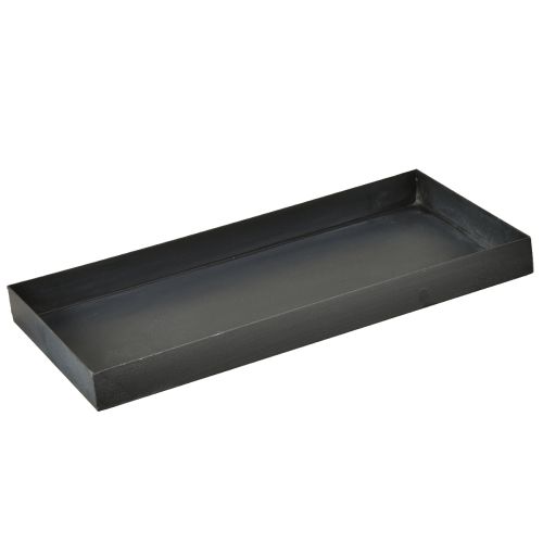 Product Decorative tray metal tray black grey washed 30×15cm
