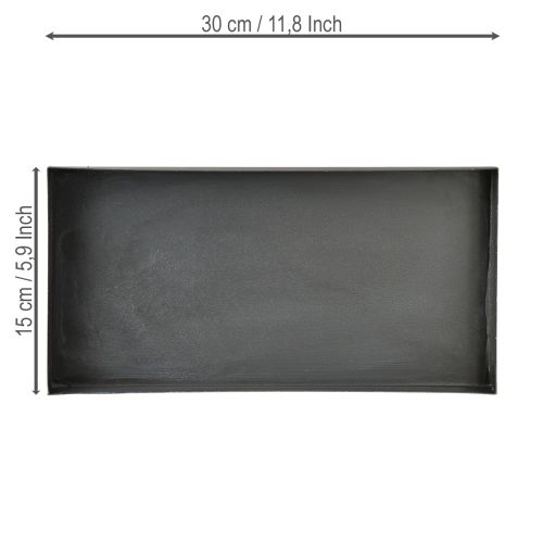 Product Decorative tray metal tray black grey washed 30×15cm