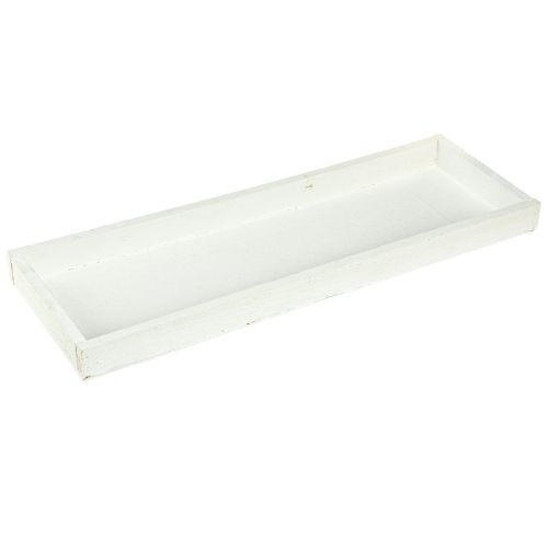 Floristik24 Decorative Tray Oblong Wooden Tray White Shabby 42×14×3cm 3pcs