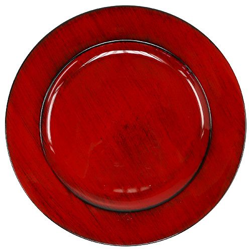 Deco plate plastic Ø28cm red-black-84320/70049