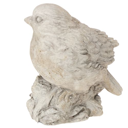 Product Decorative bird figurine sparrow cast stone white washed H12.5cm