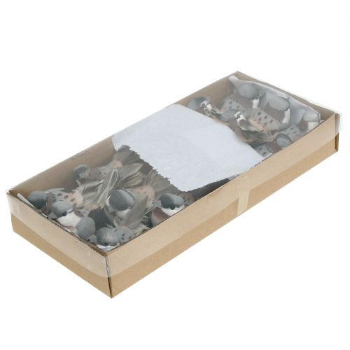 Floristik24 Decorative bird gray, brown 8.5cm 12pcs