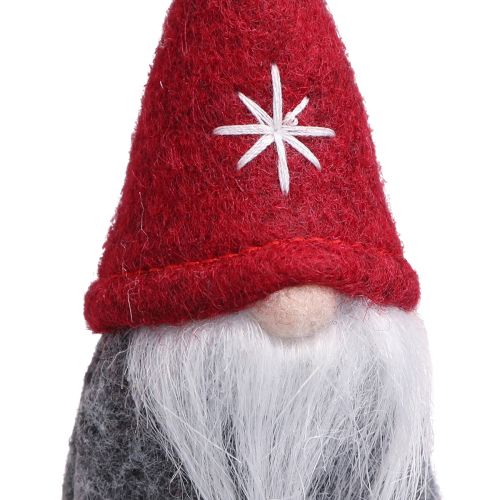 Product Decoration gnome Christmas tree decoration felt red grey 5×9cm 6 pcs