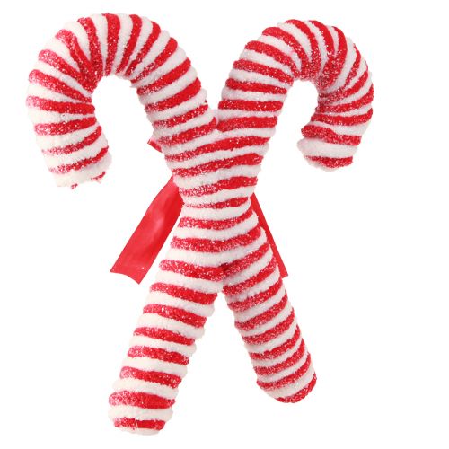 Product Decorative candy canes for hanging Christmas tree decorations red and white 28 cm