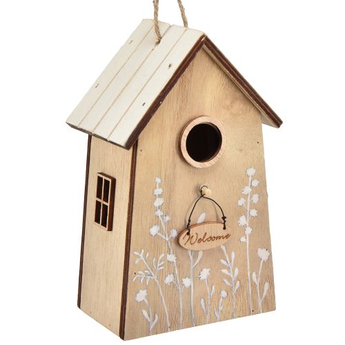 Decoration for hanging birdhouse white natural 14.5cm 2 pcs