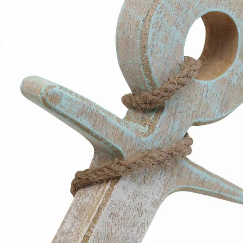 Product Anchor Deco Wood Maritime Deco White Blue 42cmx25cmx3.5cm