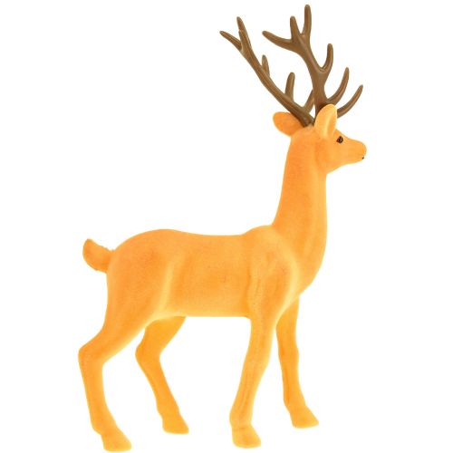 Product Decorative deer reindeer yellow brown decorative figure flocked 37cm