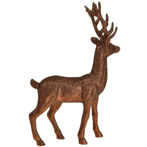 Product Deco deer reindeer copper decoration figure glitter H37cm