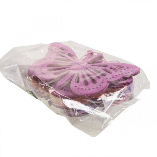 Product Deco butterflies deco hanger purple/pink/pink 12cm 12pcs