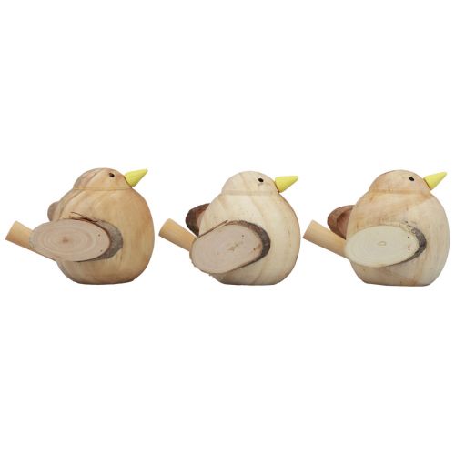 Product Decorative Birds Wooden Birds Table Decoration Spring Nature 7cm 3 Pcs