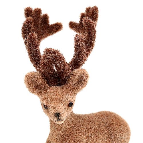 Product Decoration deer mini brown flocked 11cm 6 pcs