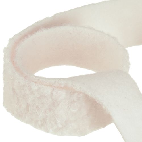 Product Decorative ribbon cream wide ribbon wool look fabric ribbon 40mm 8m