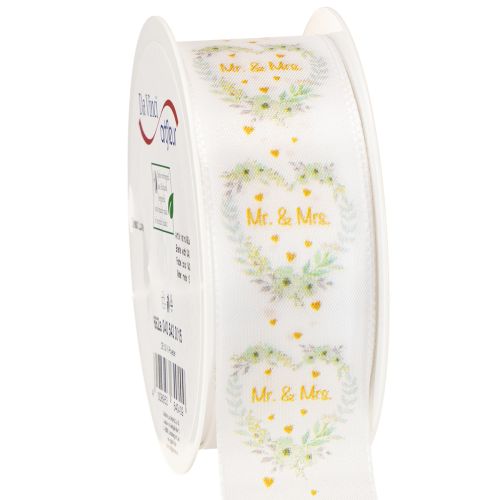 Product Wedding decorative satin ribbon “Mr. & Mrs.” for elegant decoration