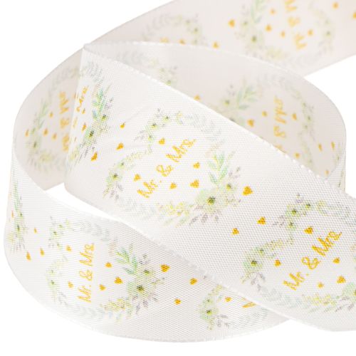 Product Wedding decorative satin ribbon “Mr. & Mrs.” for elegant decoration