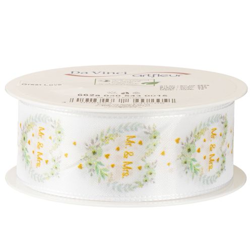 Product Wedding decorative satin ribbon “Mr. & Mrs.” for elegant decoration