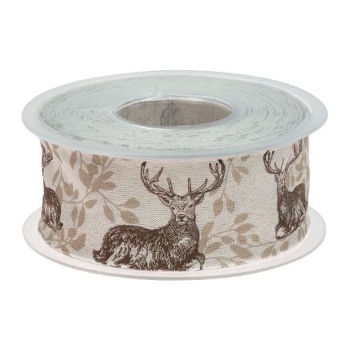 Product Christmas ribbon deer gift ribbon brown 40mm 20m