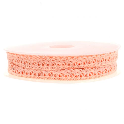 Product Decorative ribbon crochet lace salmon 12mm 20m