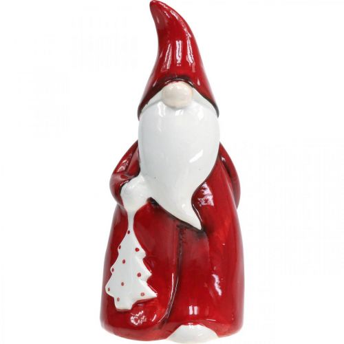 Product Santa Claus Figurine Red, White Ceramic H20cm