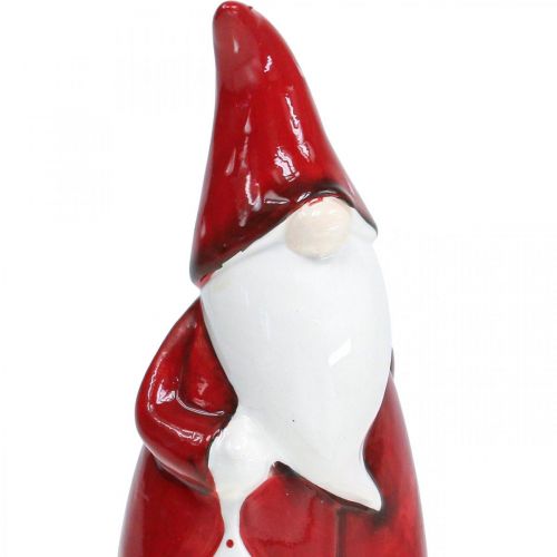 Floristik24.ie Santa Claus Figurine White Red, H20cm-05897 Ceramic