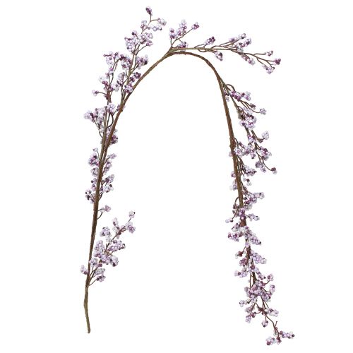 Decorative hanging berry branch white purple winter frost 130cm