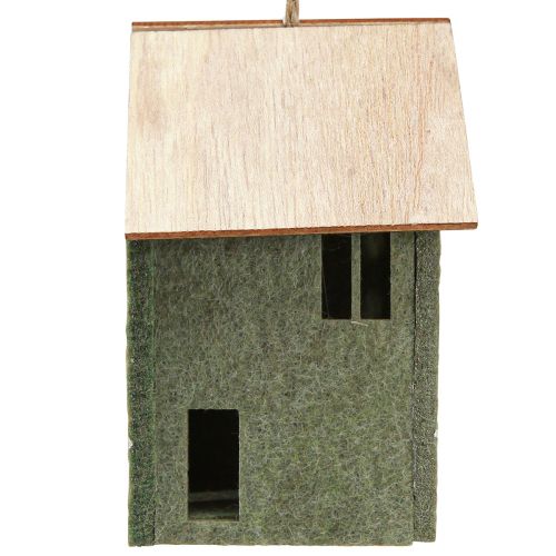 Product Decorative Hanging Felt Decoration House Green Natural 6cmx8cmx11cm 4 Pcs