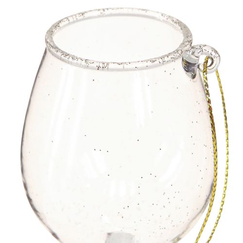 Product Decorative Hanging Glasses Clear with Gold 9cm 2pcs