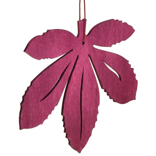 Product Decorative Hanging Wooden Autumn Leaves Pink Purple Green 12x10cm 12 pcs